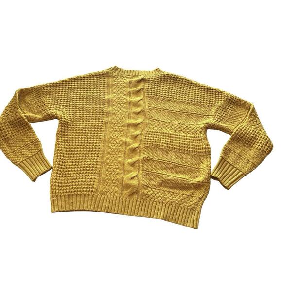 Time and Tru Lot Of 2 Women's Size L Yellow Beige Pullover Mixed Stitch Sweaters - Picture 8 of 13